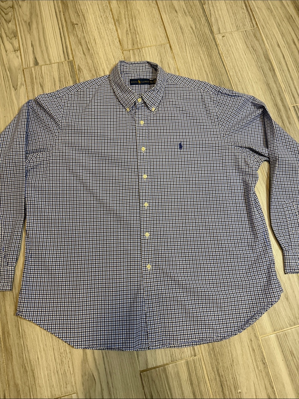 Polo by Ralph Lauren Blue and White Check Button-Down Shirt